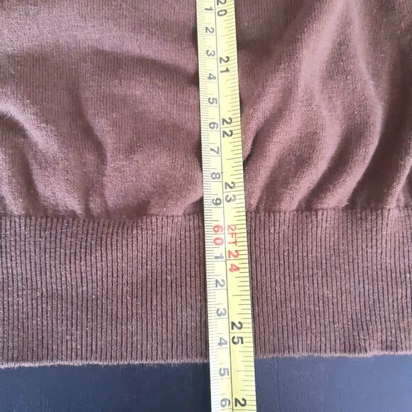 Massimo Dutti SZ M V-Neck Chestnut Brown Men's Cotton, Silk & Cashmere Sweater - Picture 11 of 15